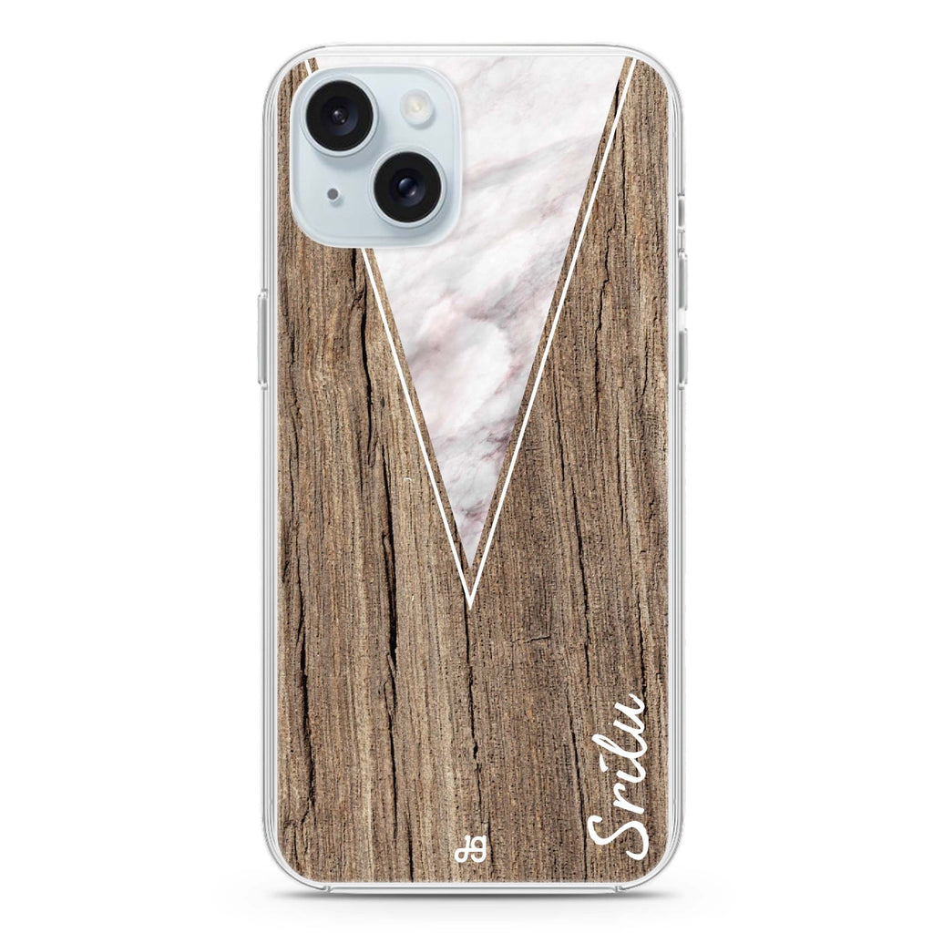 Marble & Wood II iPhone 15 plus 水晶透明保護殼