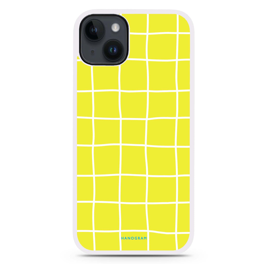 Yellow Checked Pattern iPhone 15 Plus 防衝擊保護殼