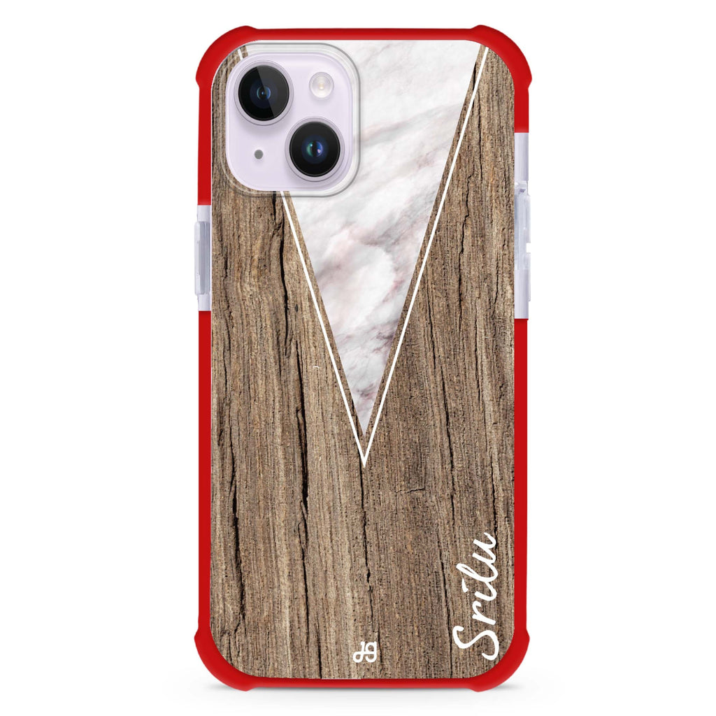 Marble & Wood II iPhone 15 Plus Magsafe 兼容超強防摔保護殼