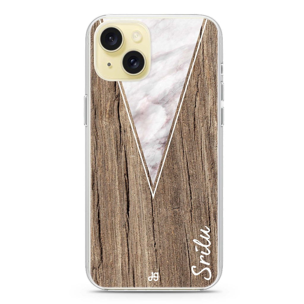 Marble & Wood II iPhone 15 水晶透明保護殼