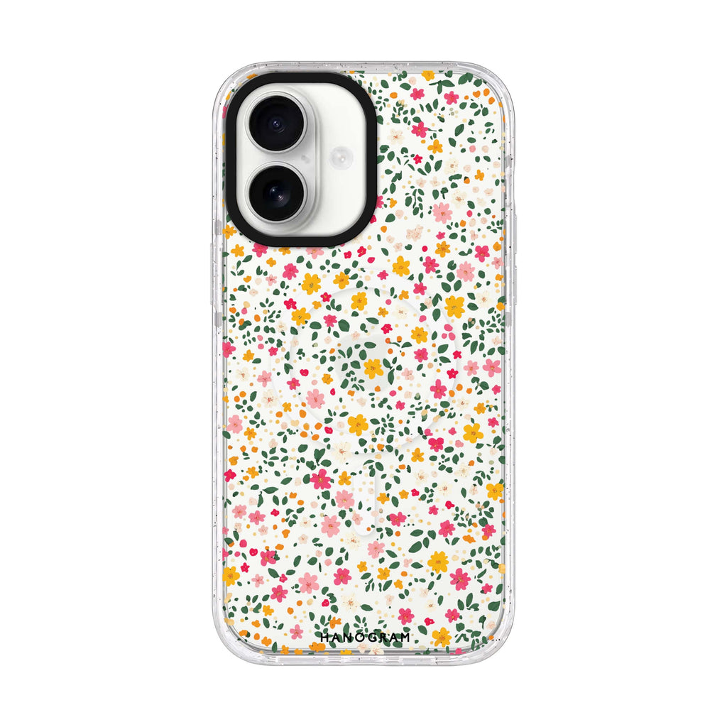 Petite Bloom iPhone 17 水晶透明保護殼正面展示