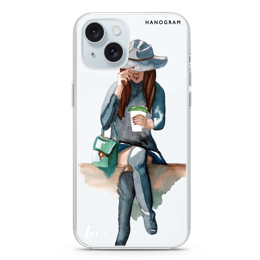 Coffee Girl iPhone 15 plus 水晶透明保護殼