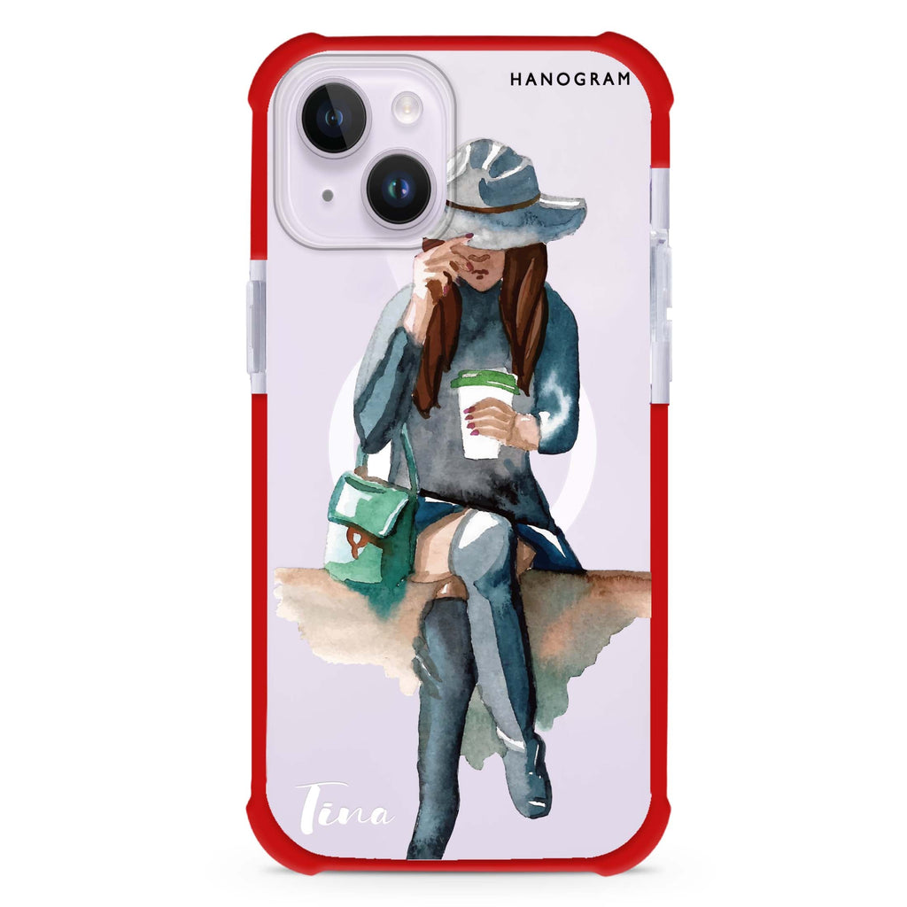 Coffee Girl iPhone 15 Plus Magsafe 兼容超強防摔保護殼