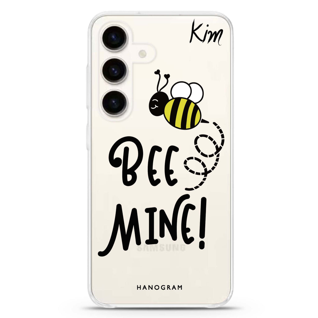Bee Mine Samsung Galaxy S26/S25/S24 可加名字水晶透明保護殼正面展示