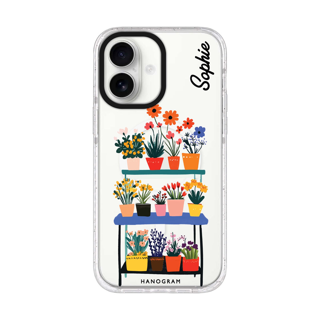 Petal Pop iPhone 17 水晶透明保護殼正面展示