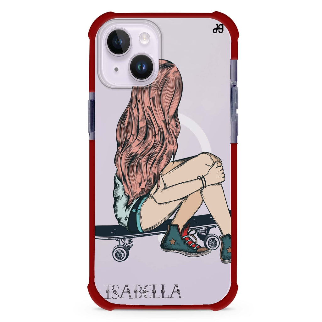 Skater Girl iPhone 15 Plus Magsafe 兼容超強防摔保護殼