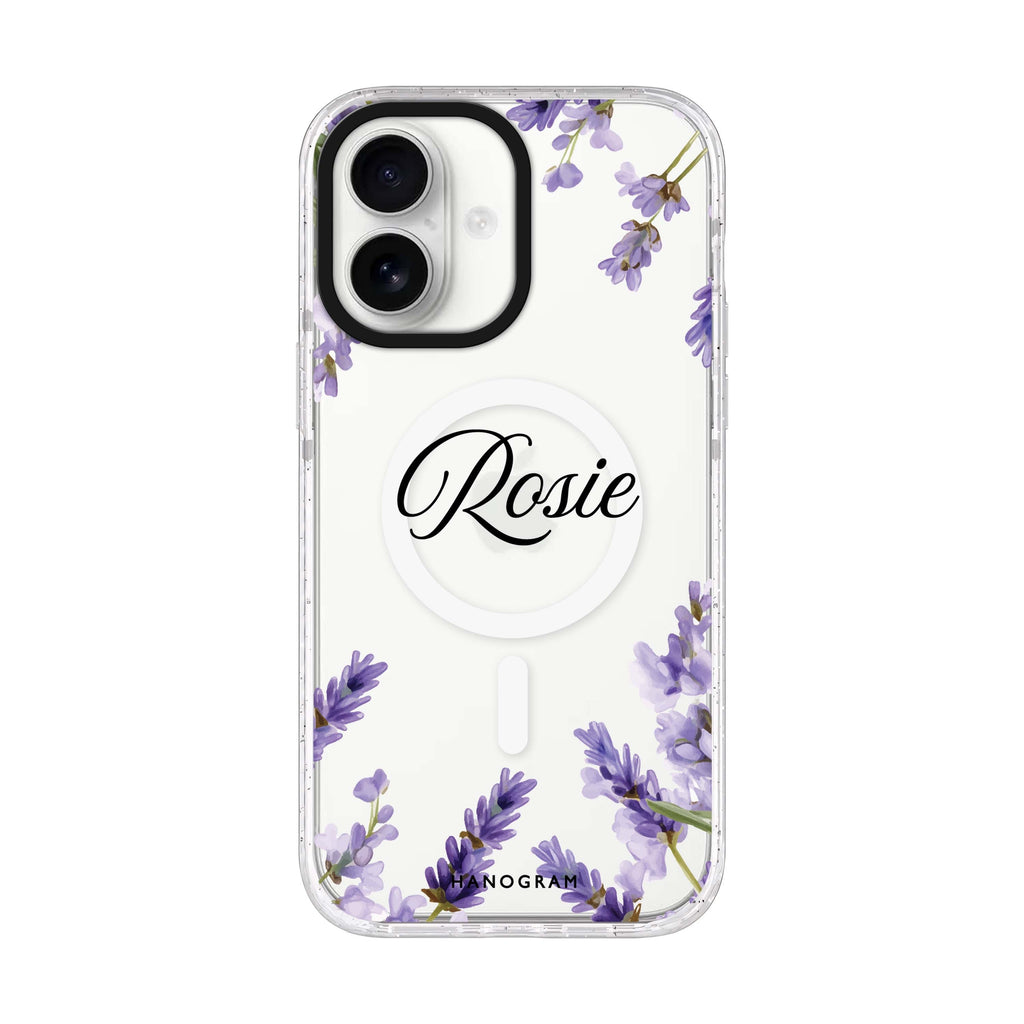 Lavender Corners iPhone 17 水晶透明保護殼正面展示