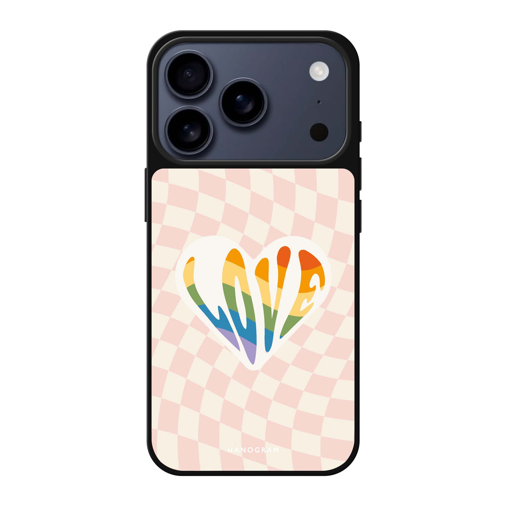 Rainbow LOVE 彩色愛心 iPhone 17 Pro Max 鏡面手機殼主圖