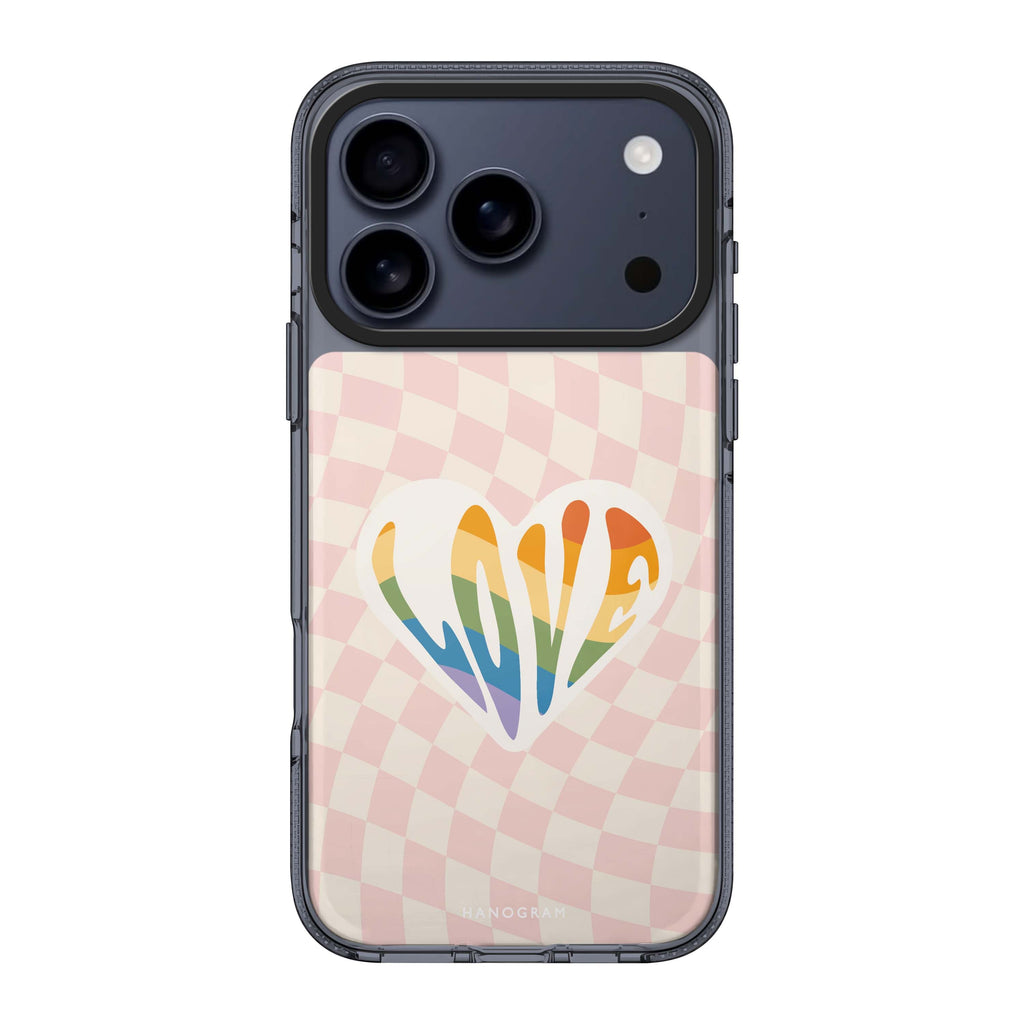 Rainbow LOVE iPhone 17 Pro Max MagSafe 水晶透明保護殼 情人節設計設計 圖1