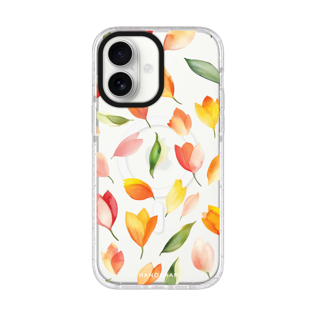 Tulip Rain iPhone 17 水晶透明保護殼正面展示