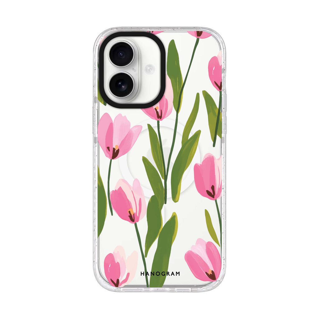 Tulip Waltz iPhone 17 水晶透明保護殼正面展示