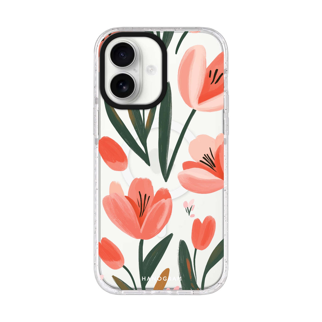 Tulip Joy iPhone 17 水晶透明保護殼正面展示