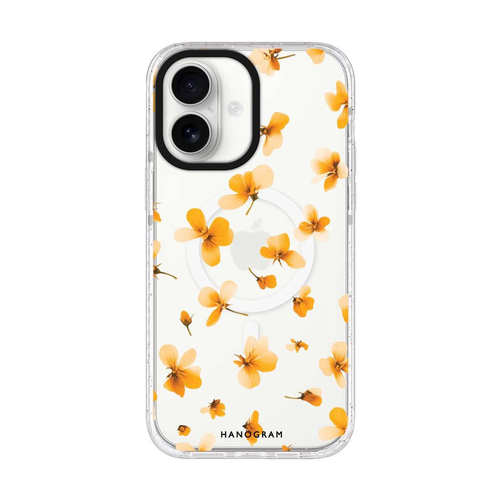 Golden Drift iPhone 17 水晶透明保護殼正面展示
