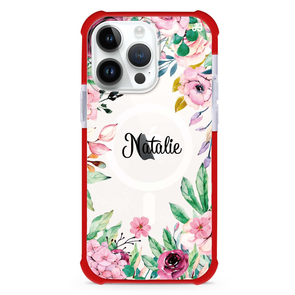 Floral Heart iPhone Magsafe 兼容超強防摔保護殼