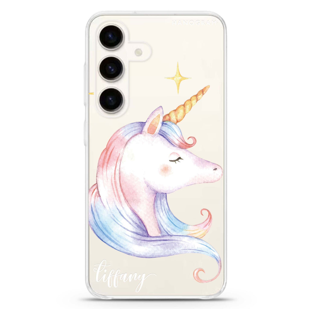 Wonderful Floral Samsung Galaxy S26/S25/S24 可加名字水晶透明保護殼正面展示