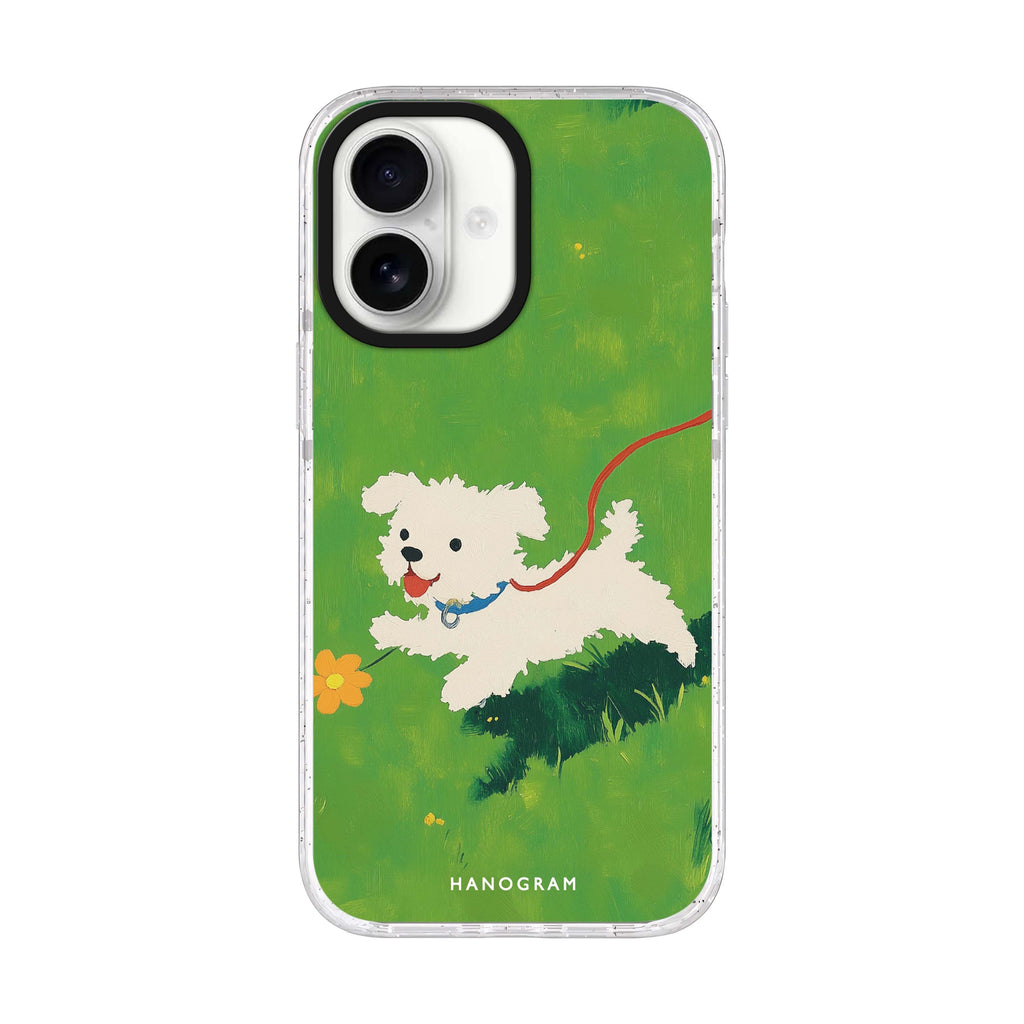 Puppy Pop iPhone 17 水晶透明保護殼正面展示