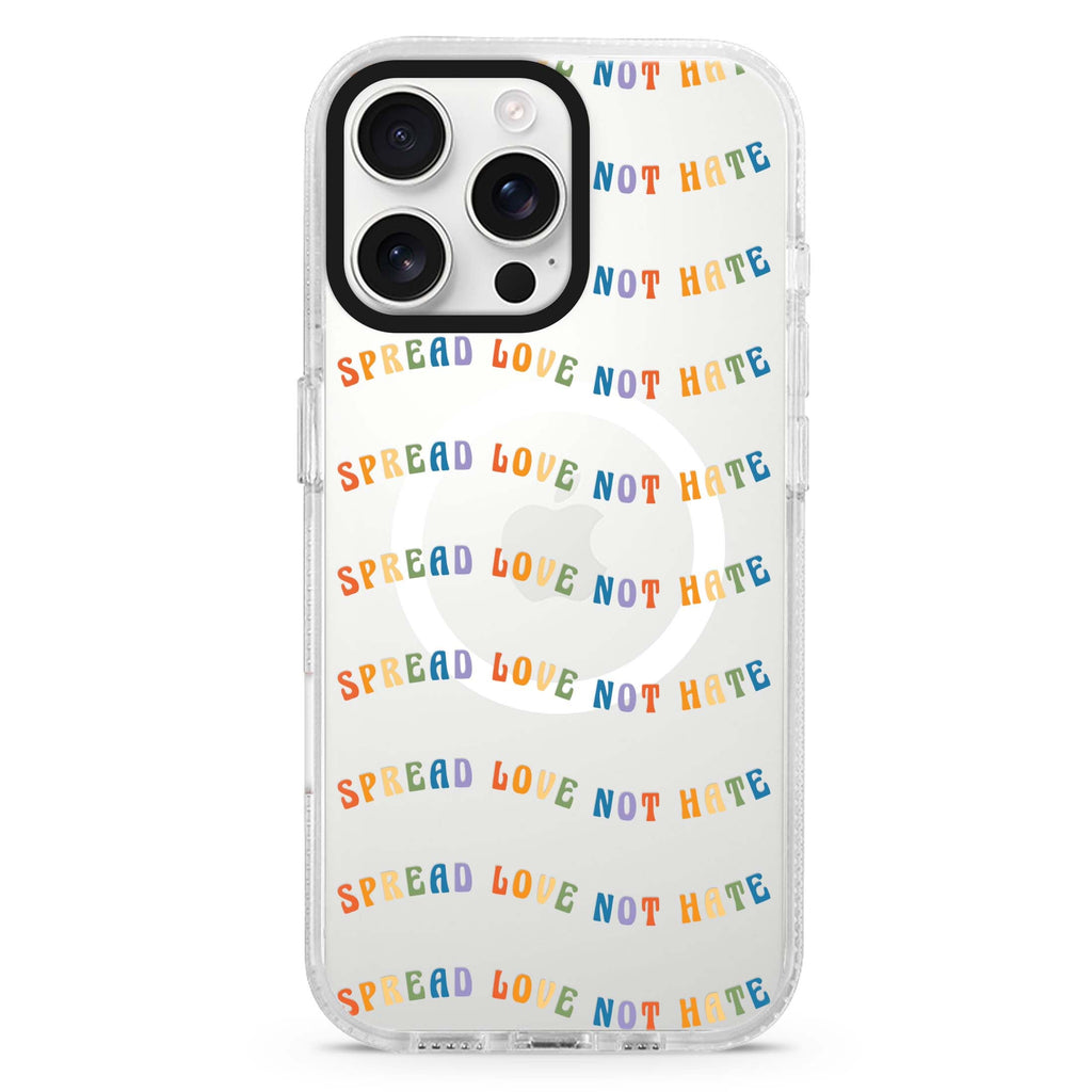 Spread Love not Hate Magsafe 兼容水晶透明保護殼