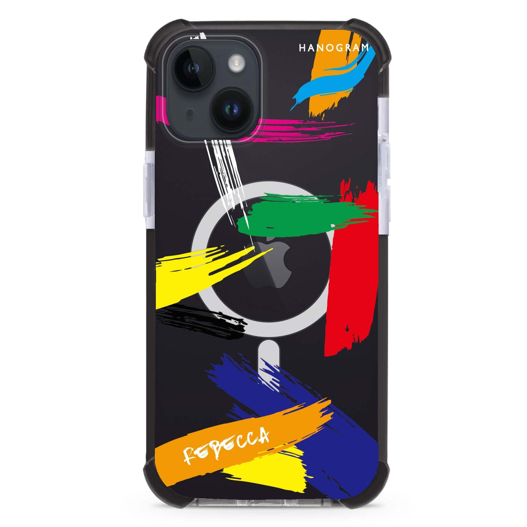 Brush Paint iPhone 15 Plus Magsafe 兼容超強防摔保護殼