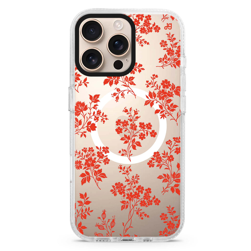Scarlet Garden Toile Magsafe 兼容水晶透明保護殼