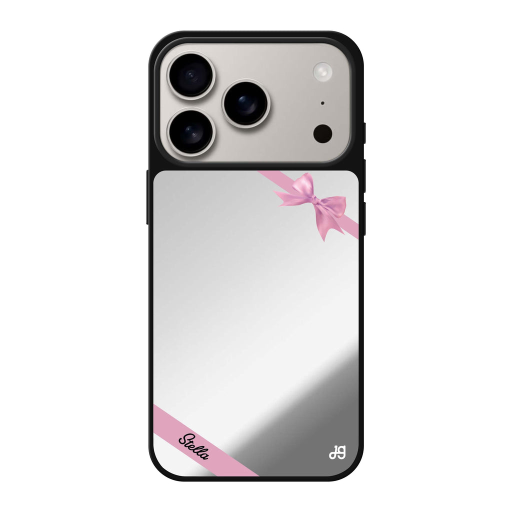 Pink Bow 粉紅色蝴蝶結 iPhone 17 Pro Max 鏡面手機殼主圖