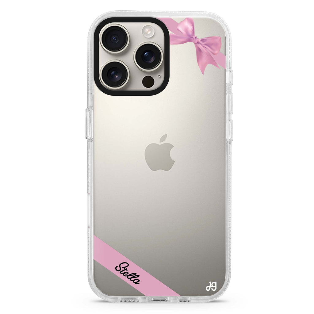Pink Bow iPhone 16 Pro & 16 Pro Max Case - Personalized and Stylish Protection
