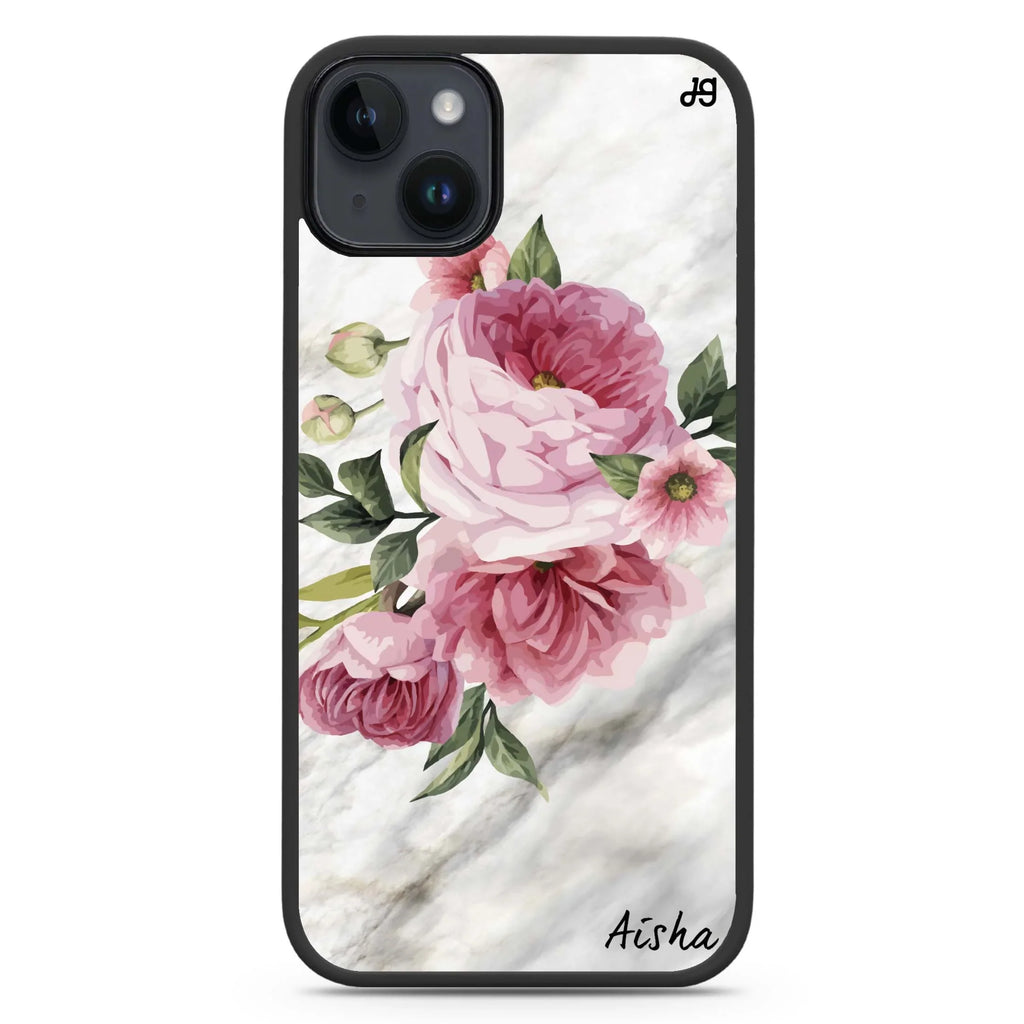 Floral & Marble iPhone 15 Plus 防衝擊保護殼