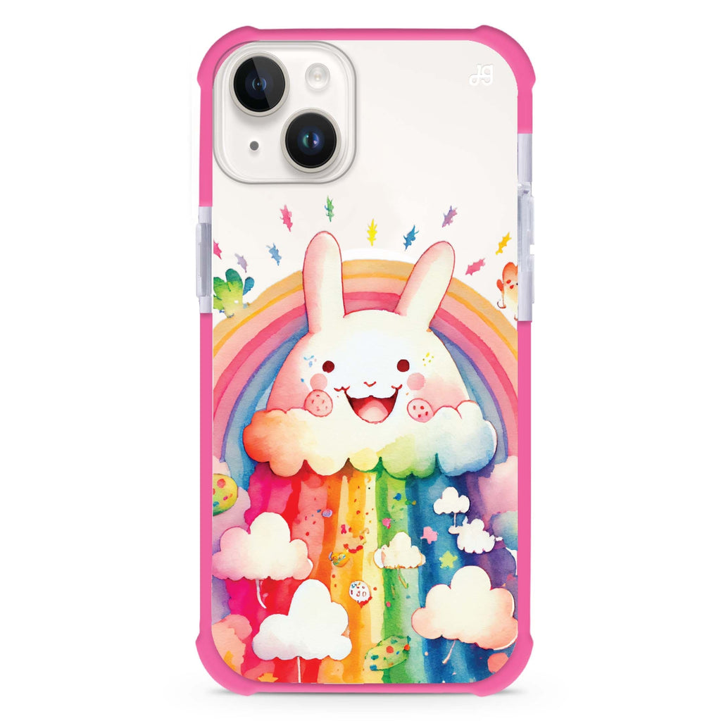 Rainbow Bunny iPhone 15 Plus Magsafe 兼容超強防摔保護殼