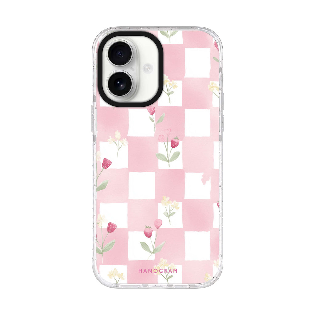 Strawberry Mist iPhone 17 水晶透明保護殼正面展示
