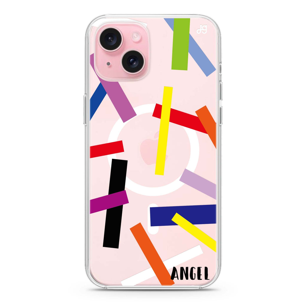 Abstract Art iPhone 15 Magsafe 兼容水晶透明保護殼