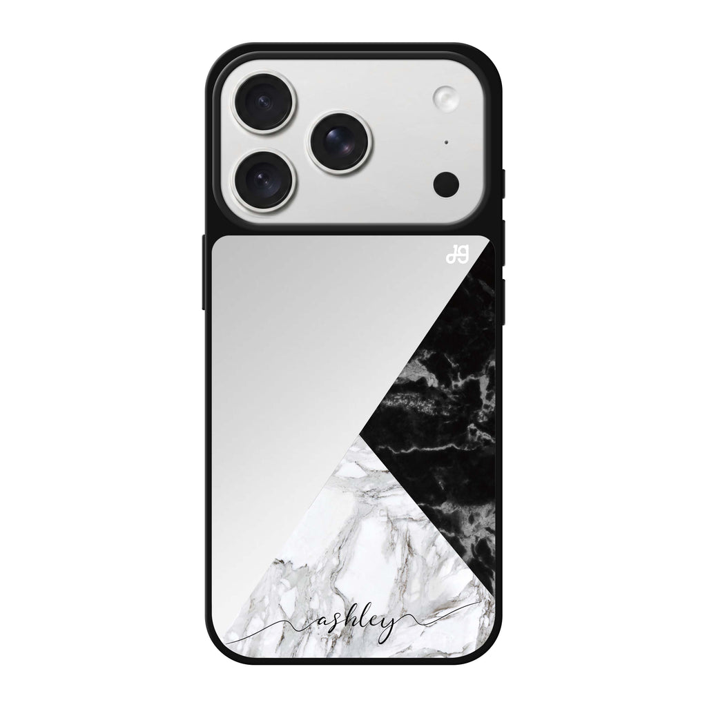 Black And White Marble 鏡面手機殼