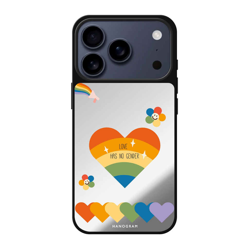 Love Has no gender 愛心 iPhone 17 Pro Max 鏡面手機殼主圖