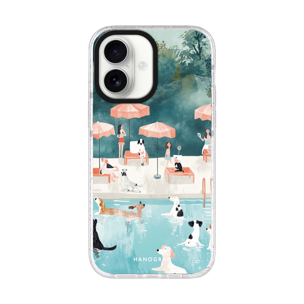 Paws by the Pool iPhone 17 水晶透明保護殼正面展示