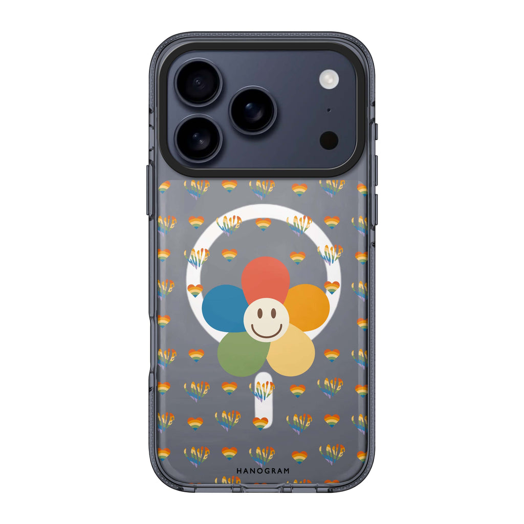 Rainbow Floral 款式 1 iPhone 17 Pro Max MagSafe 水晶透明保護殼 花卉圖案設計 圖1