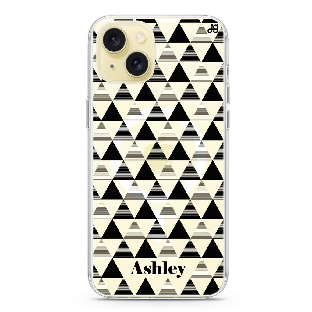 Triangles Seamless iPhone 15 Plus Magsafe 兼容水晶透明保護殼