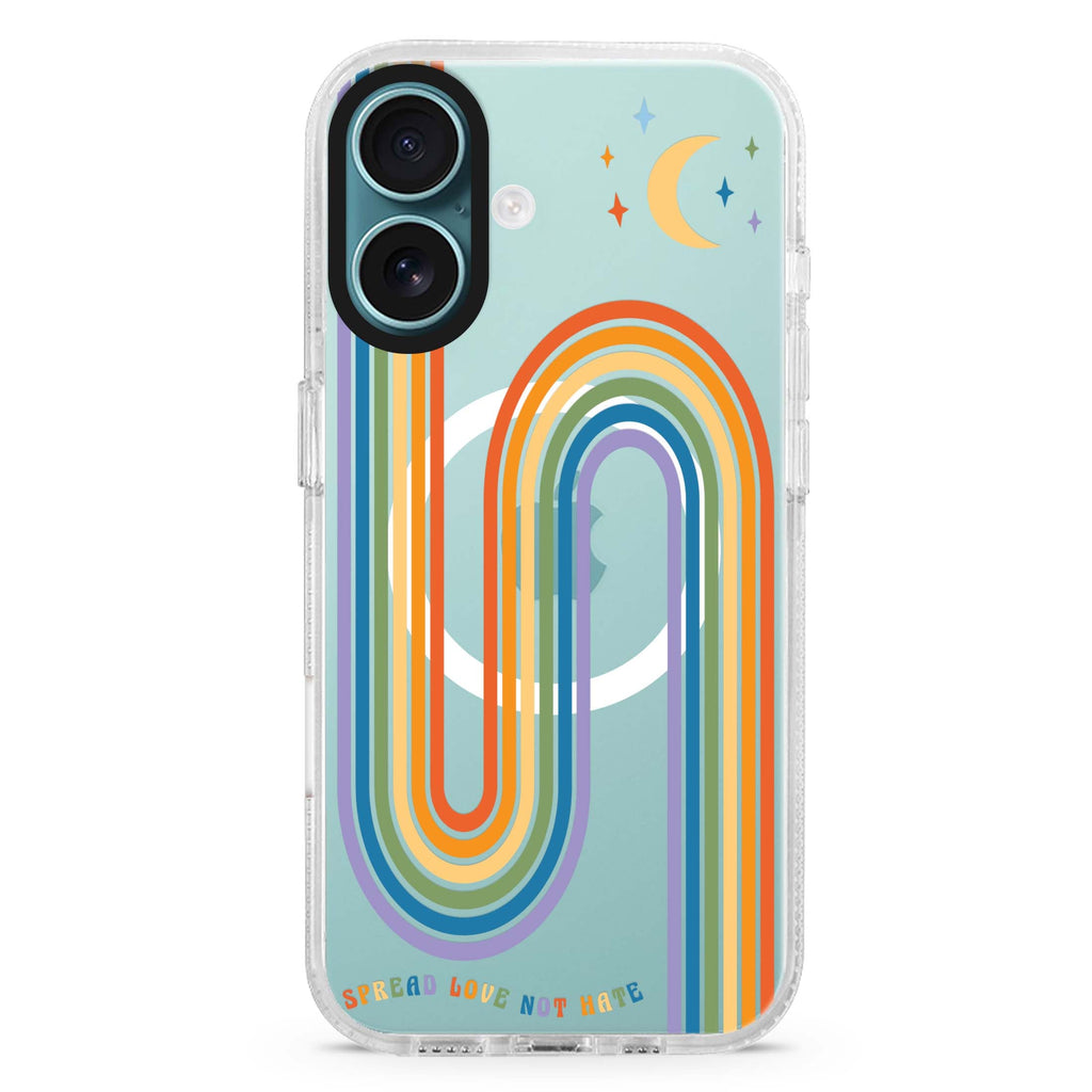 Spread Love with rainbow Magsafe 兼容水晶透明保護殼
