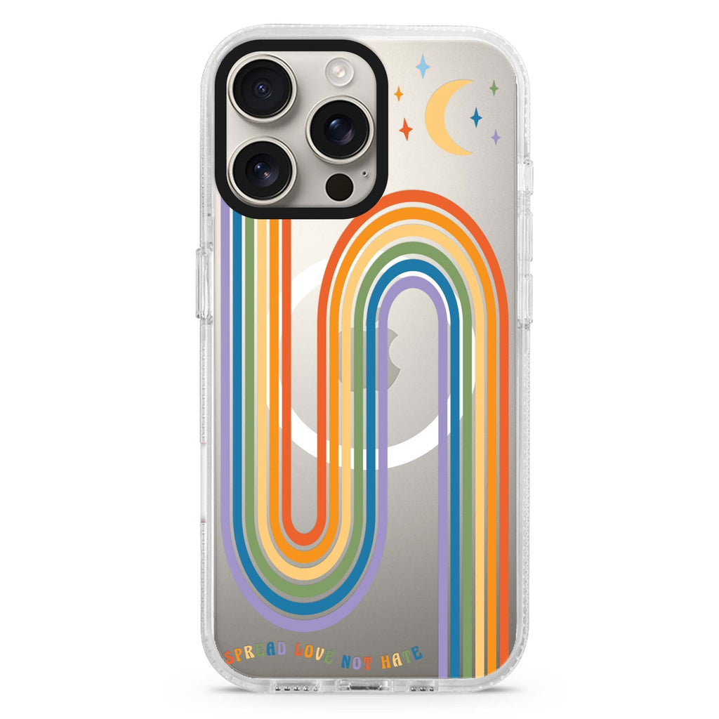 Spread Love with rainbow Magsafe 兼容水晶透明保護殼