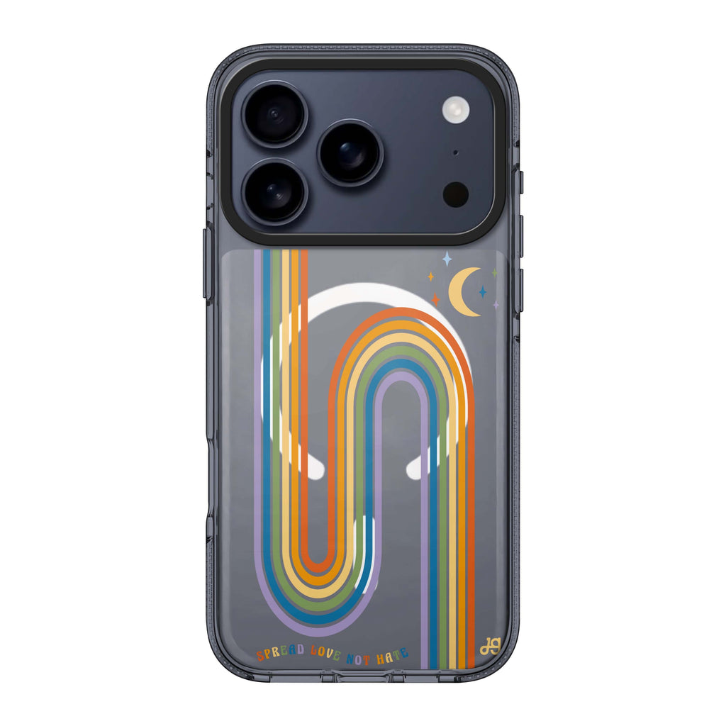 Spread Love with rainbow iPhone 17 Pro Max MagSafe 水晶透明保護殼 情人節設計設計 圖1