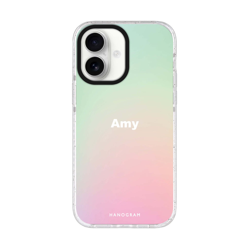 Dreamy Pastel iPhone 17 水晶透明保護殼正面展示