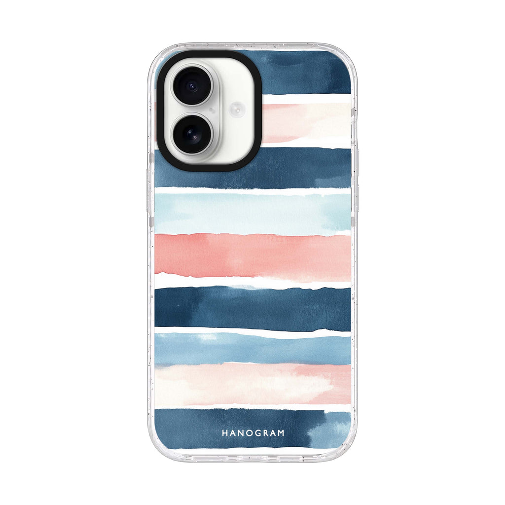 Seabreeze Stripes iPhone 17 水晶透明保護殼正面展示