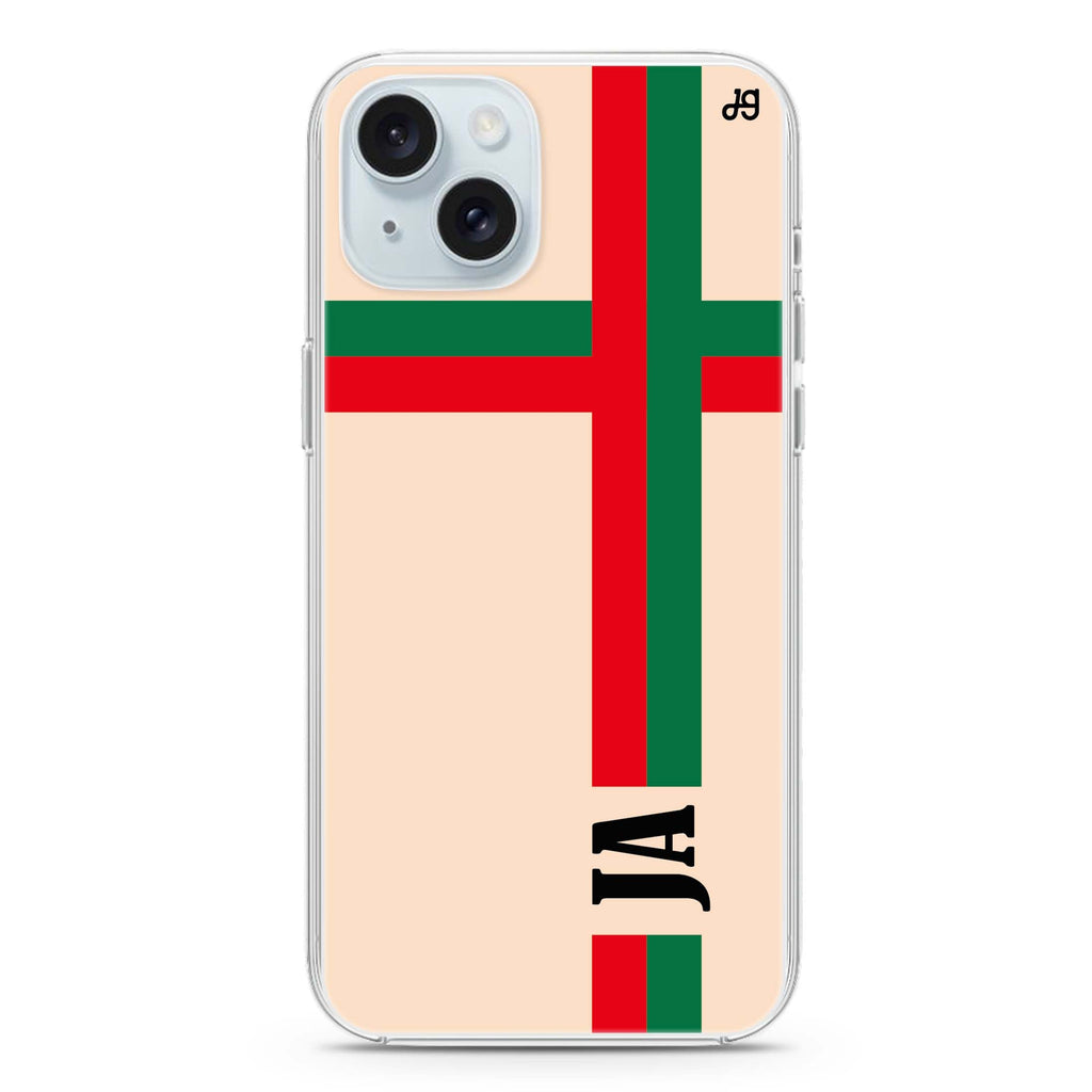 Matching Stripes iPhone 15 Magsafe 兼容水晶透明保護殼