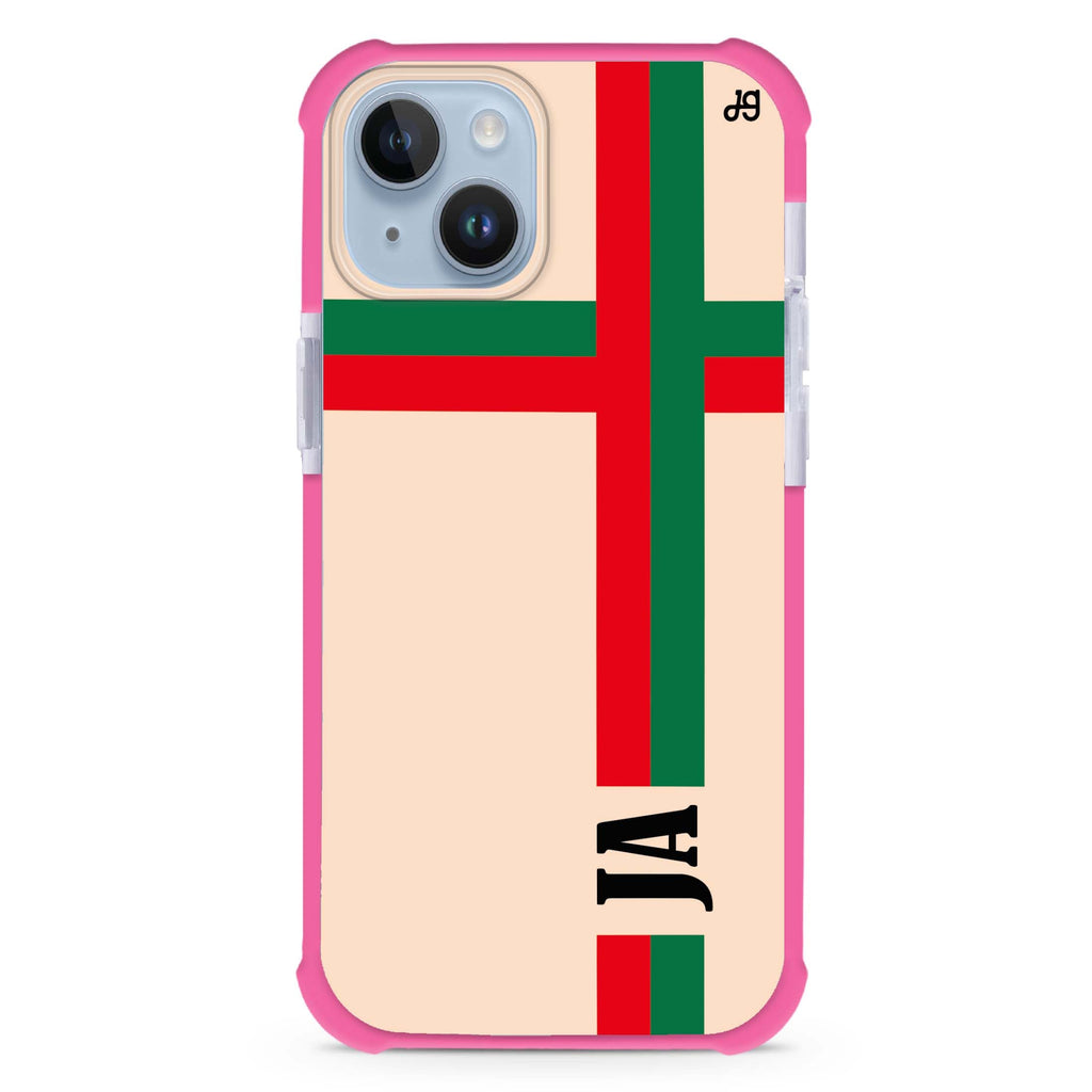 Matching Stripes iPhone 15 Plus Magsafe 兼容超強防摔保護殼