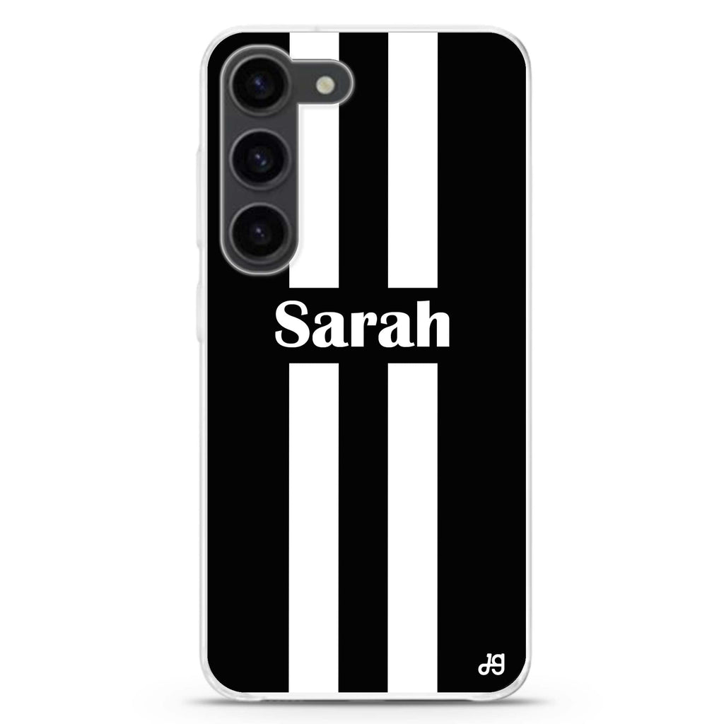 Black and white Stripes Samsung Galaxy 水晶透明保護殼