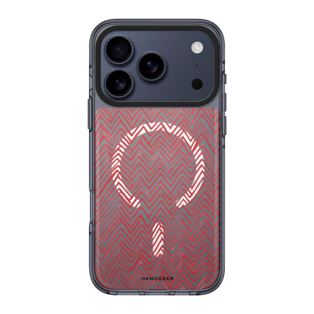 Crimson Currents iPhone 17 Pro Max MagSafe 水晶透明保護殼 抽象圖案設計 圖1