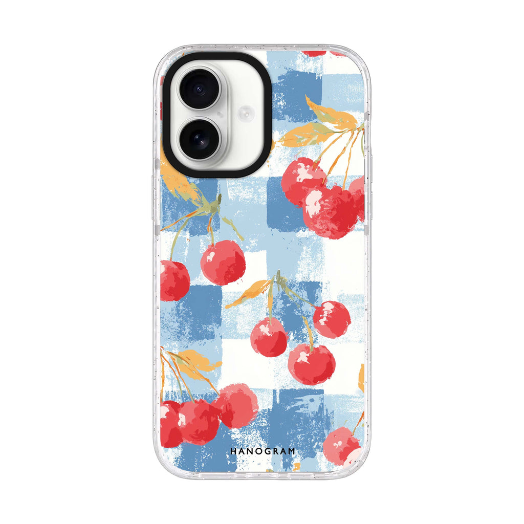 Cherry Picnic iPhone 17 水晶透明保護殼正面展示