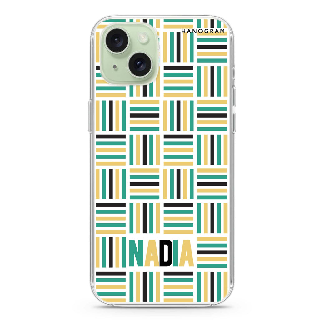 Stripes Camo iPhone 15 Plus Magsafe 兼容水晶透明保護殼