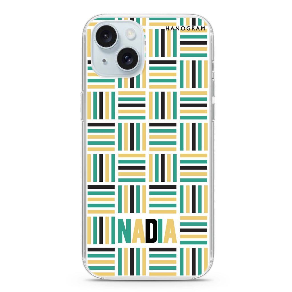 Stripes Camo iPhone 15 plus 水晶透明保護殼