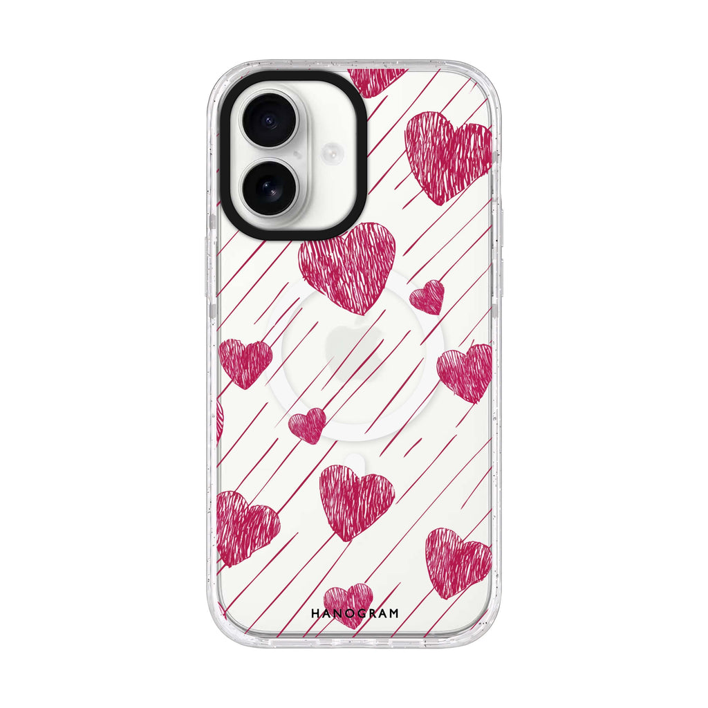 Stripe My Heart iPhone 17 水晶透明保護殼正面展示