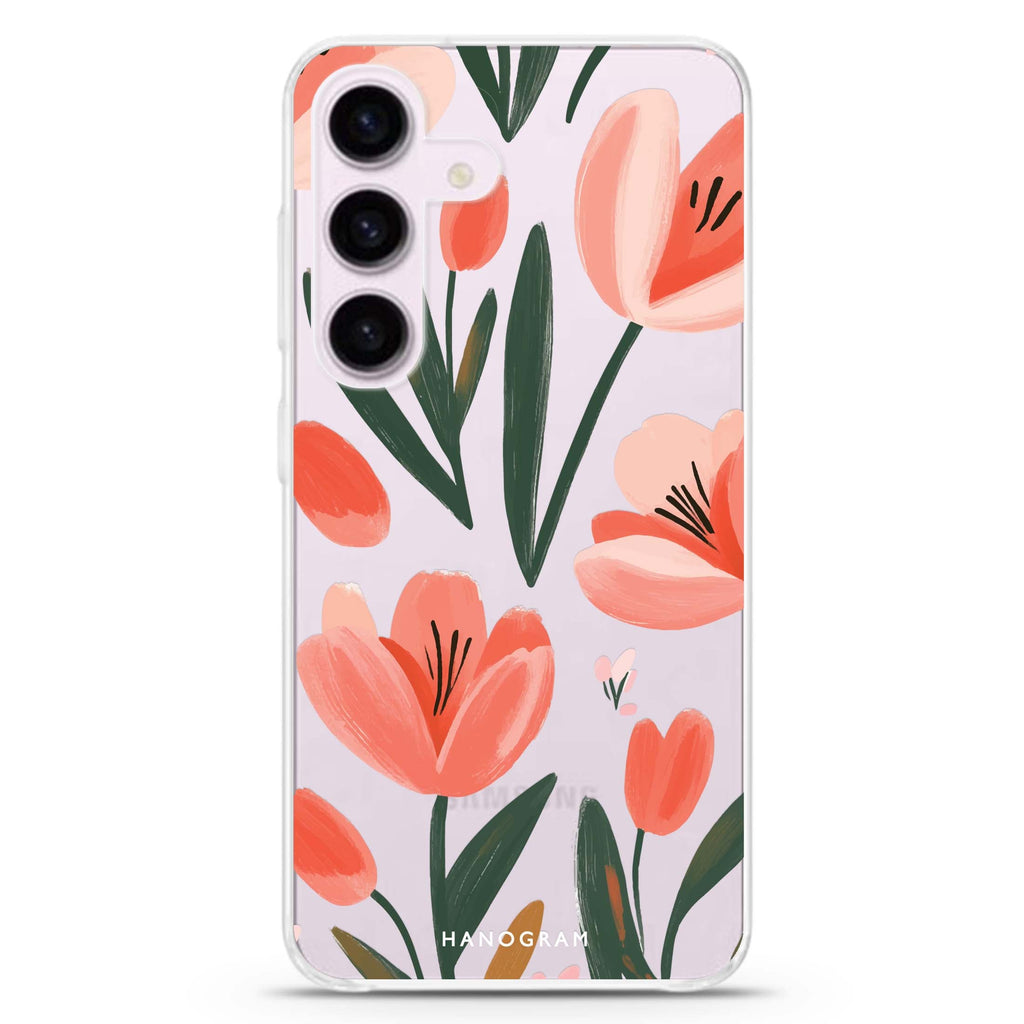 Tulip Joy Samsung Galaxy S26/S25/S24 水晶透明保護殼正面展示