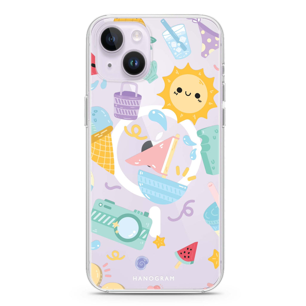 Adorable Aesthetics iPhone 14 Plus Magsafe 兼容水晶透明保護殼