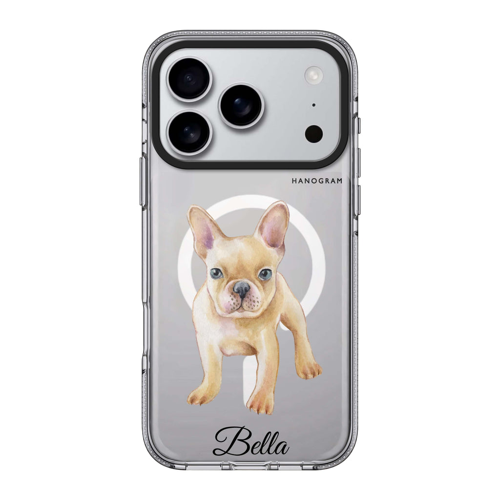 Cute Dog iPhone 17 Pro Max MagSafe 水晶透明保護殼 狗狗圖案設計 可自訂名字 圖1
